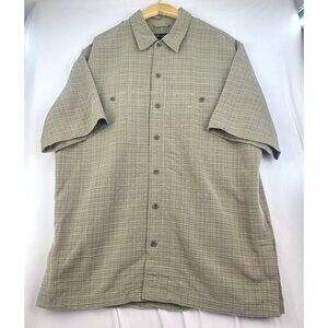 5.11 Tactical Series Khaki Plaid Short Sleeve Button Up Hook and Loop Lined Larg